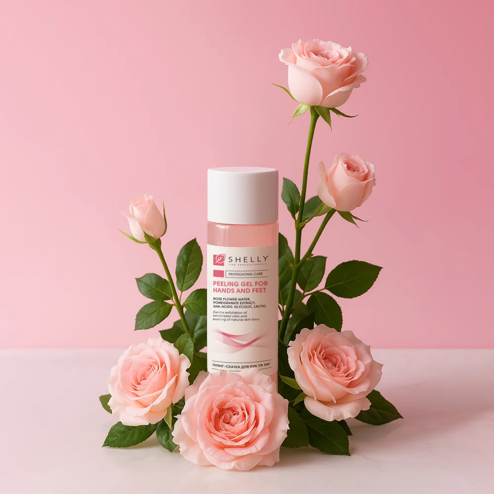 Peeling hand and foot gel with rose hydrolate, pomegranate extract and aha-acids - 200 ml